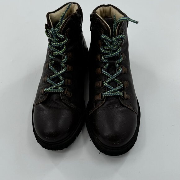 Mini Boden Kids Leather Hiking Boots Size 34 or US 2.5 With Side Zipper - Picture 2 of 15